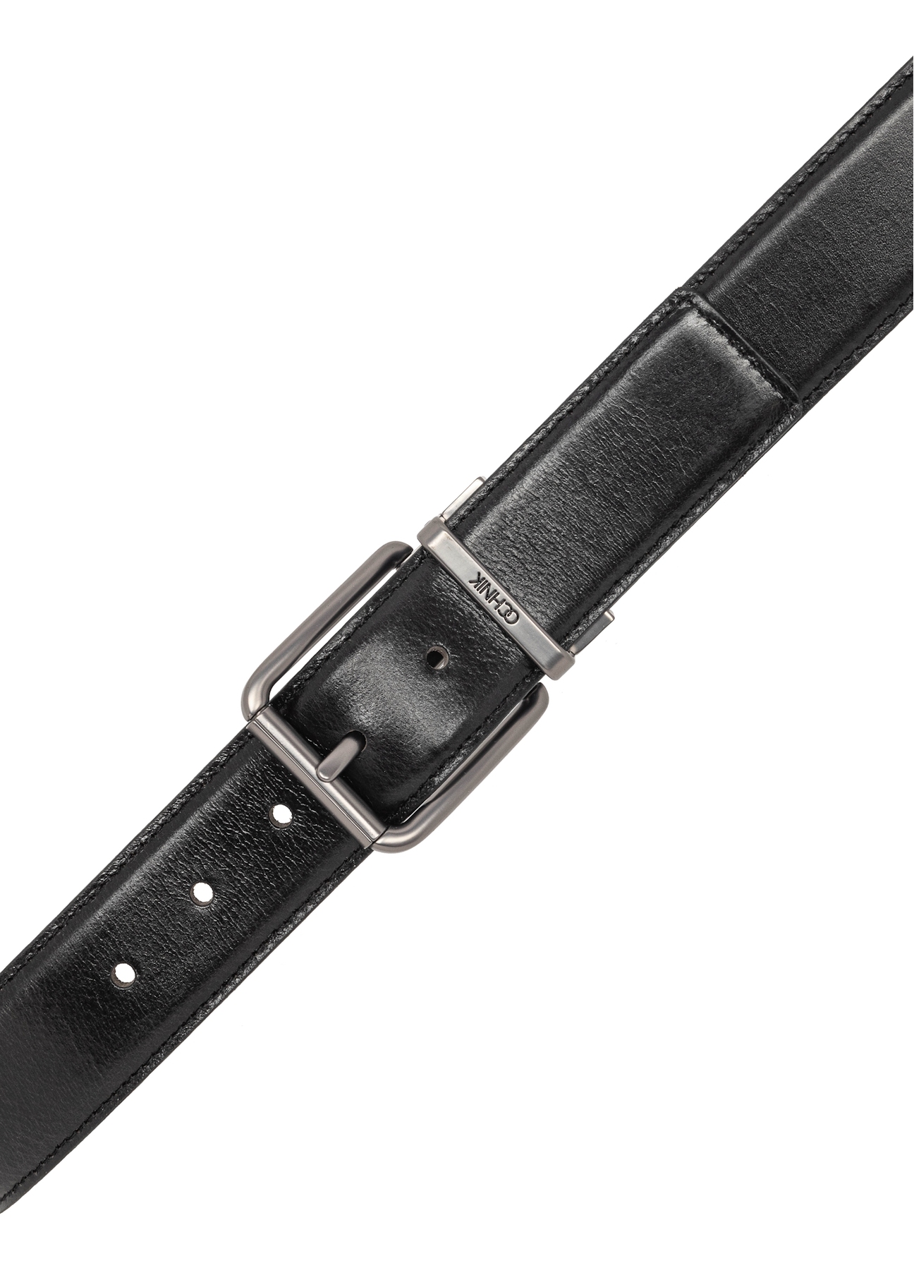 Czarny skórzany pasek męski PASMS-0262-99(W26)