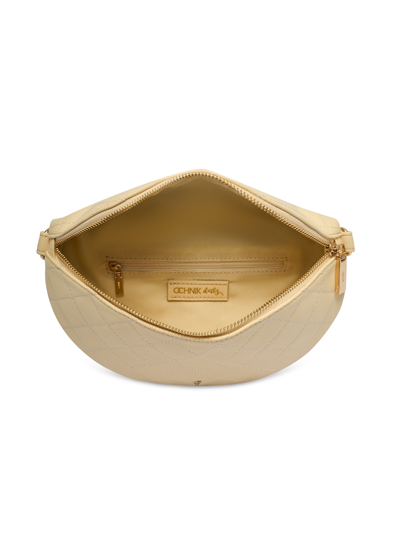 Pikowana jasnożółta nerka damska TOREC-0878-2A(W26)