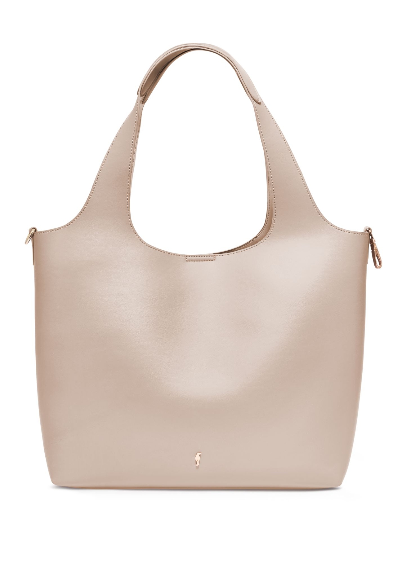 Torebka shopper damska w kolorze ecru TOREC-1259-0B(Z26) - widok produktu z przodu, na białym tle.