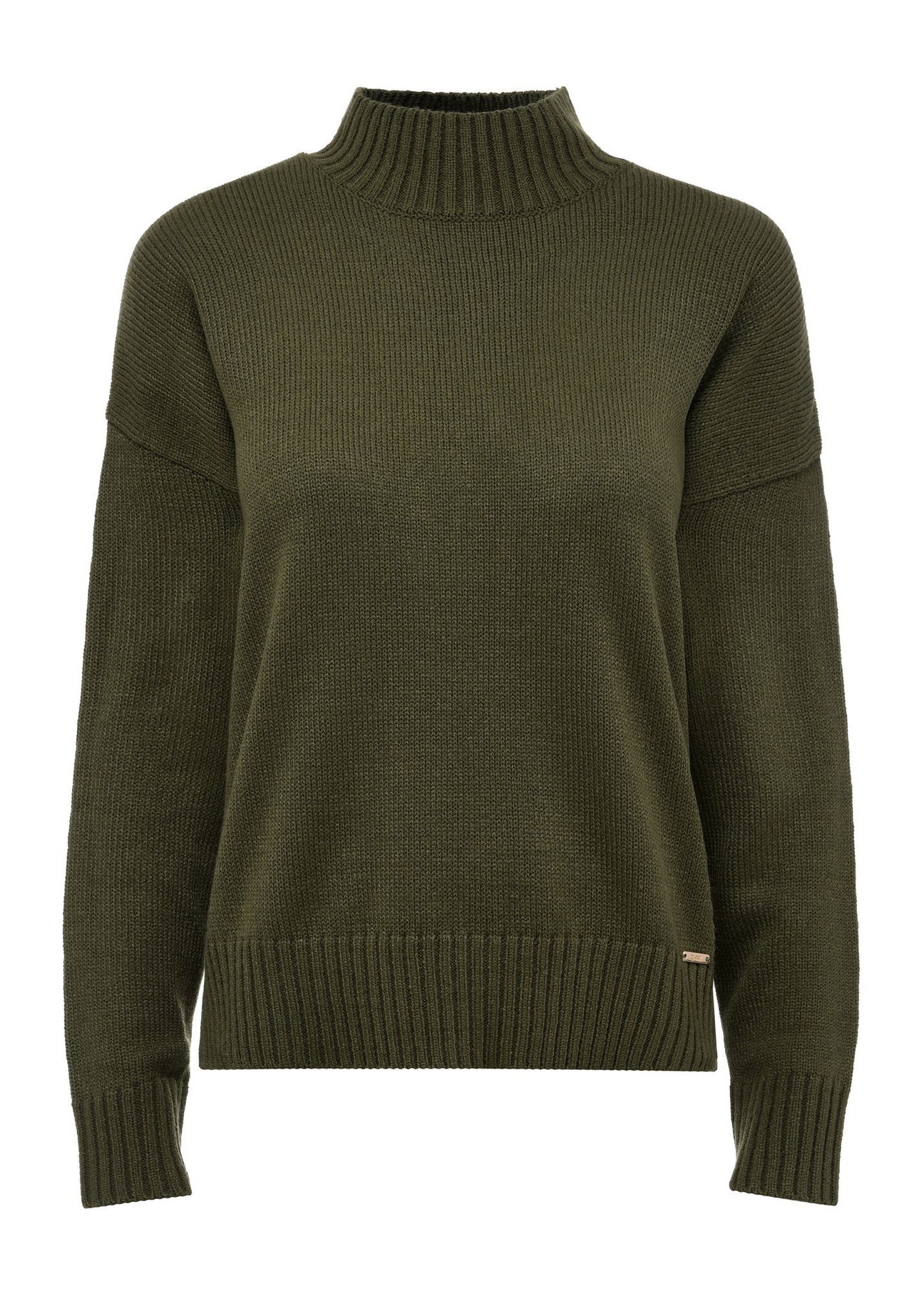 Klasyczny sweter damski w kolorze khaki SWEDT-0186-55(Z24)-01