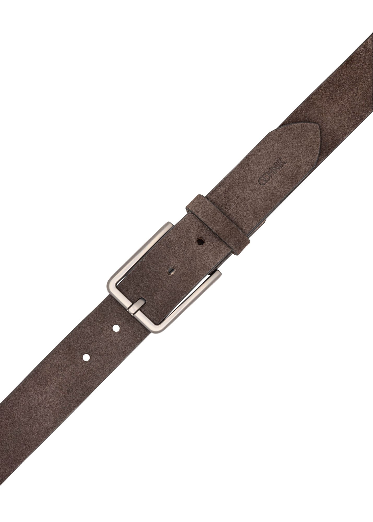 Zamszowy pasek męski w kolorze brązu PASMS-0275-1I(W26)