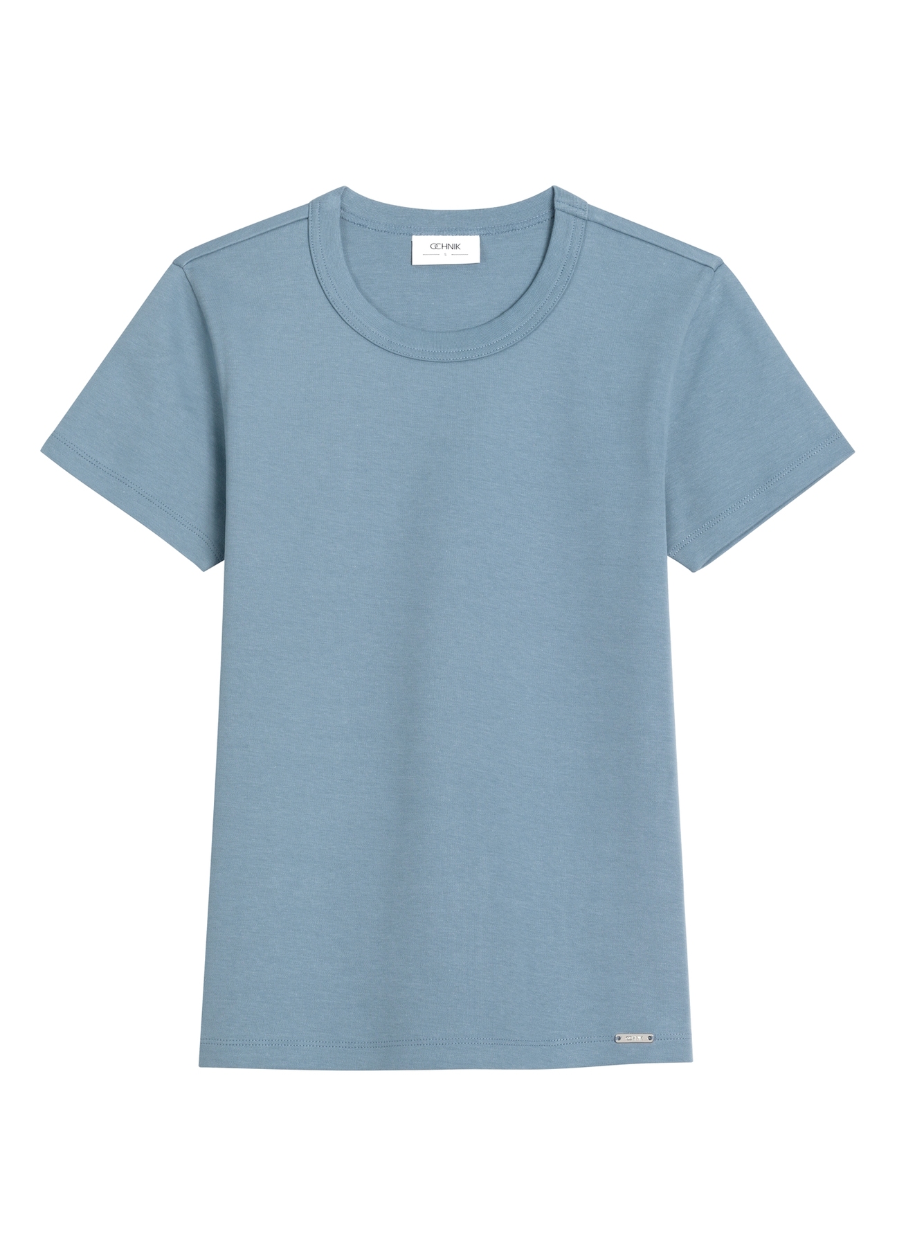 Niebieski bawełniany T-shirt damski TSHDT-0144-7B(Z26)