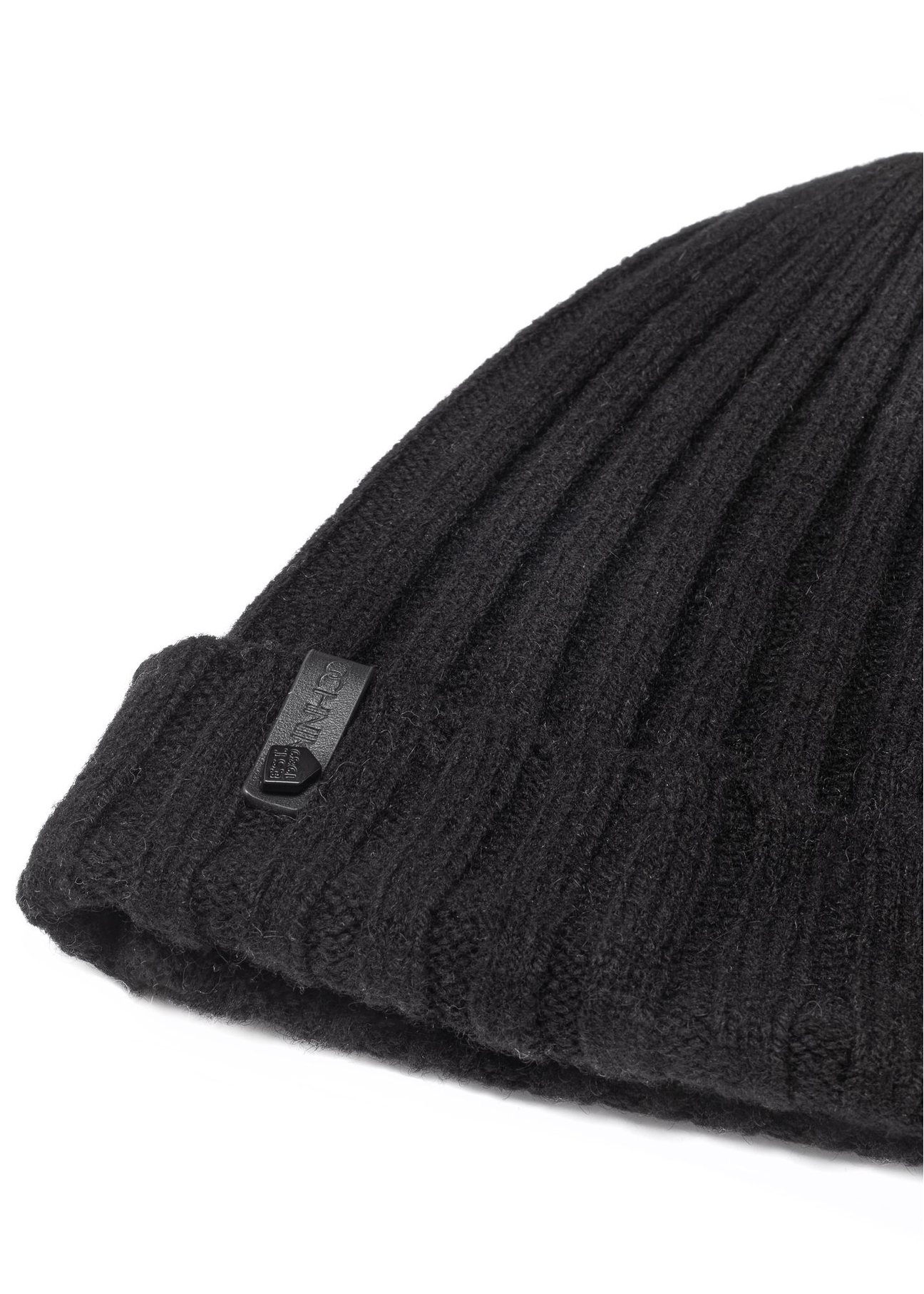 Czarna wełniana czapka męska CZAMT-0033-99(Z25)