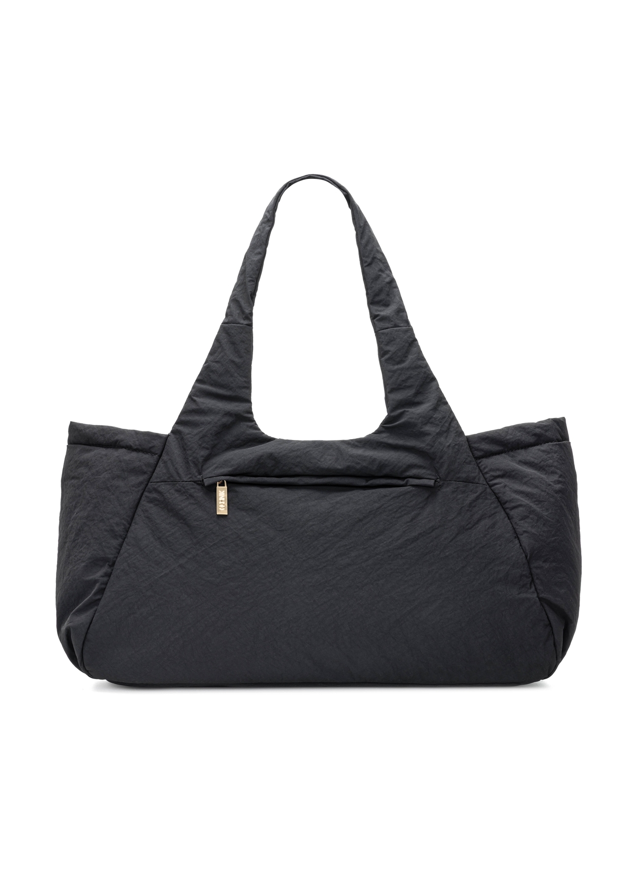 Czarna torebka shopper damska TOREN-0336-99(W26), widok produktu z tyłu na białym tle.