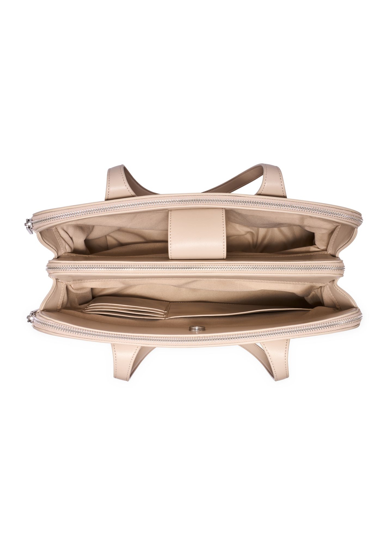 Duża torebka ecru TOREC-1323-0B(Z26) - widok produktu z góry, na białym tle.