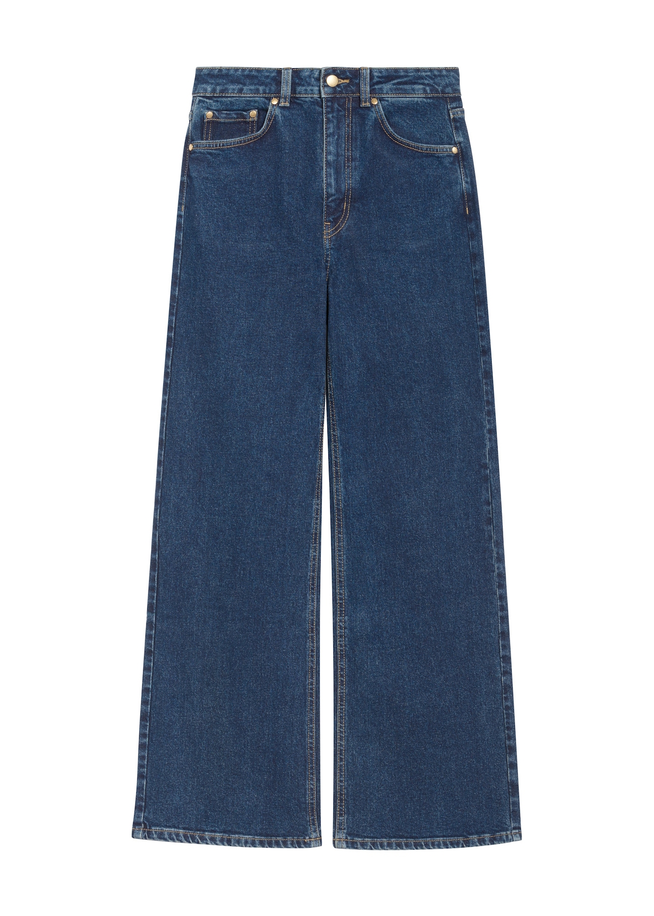 Granatowe jeansowe spodnie damskie JEADT-0013-7E(Z26)