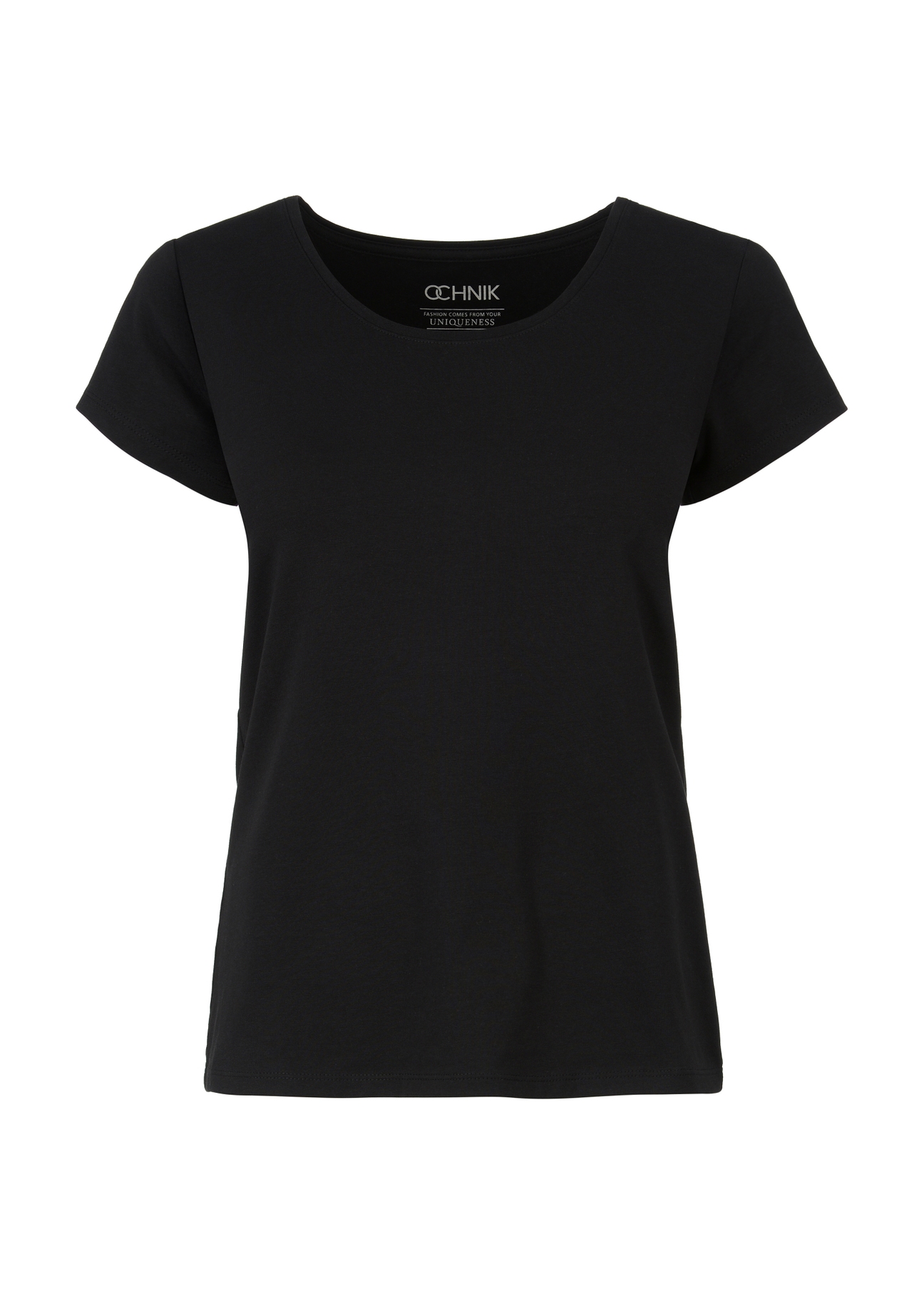 Czarny T-shirt damski basic TSHDT-0111-99(KS)-02