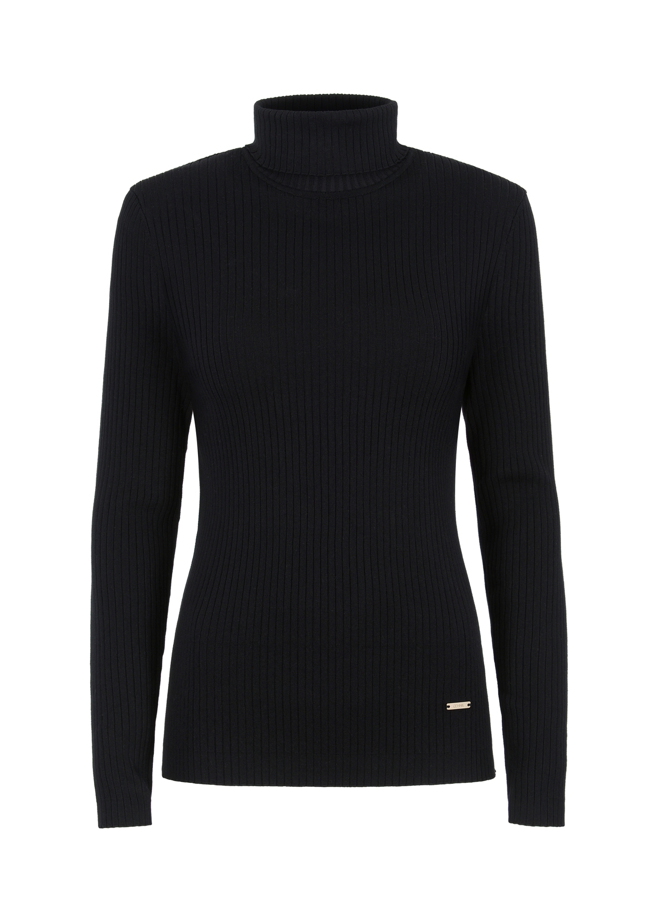 Czarny sweter damski z golfem SWEDT-0184-99(Z23)-04