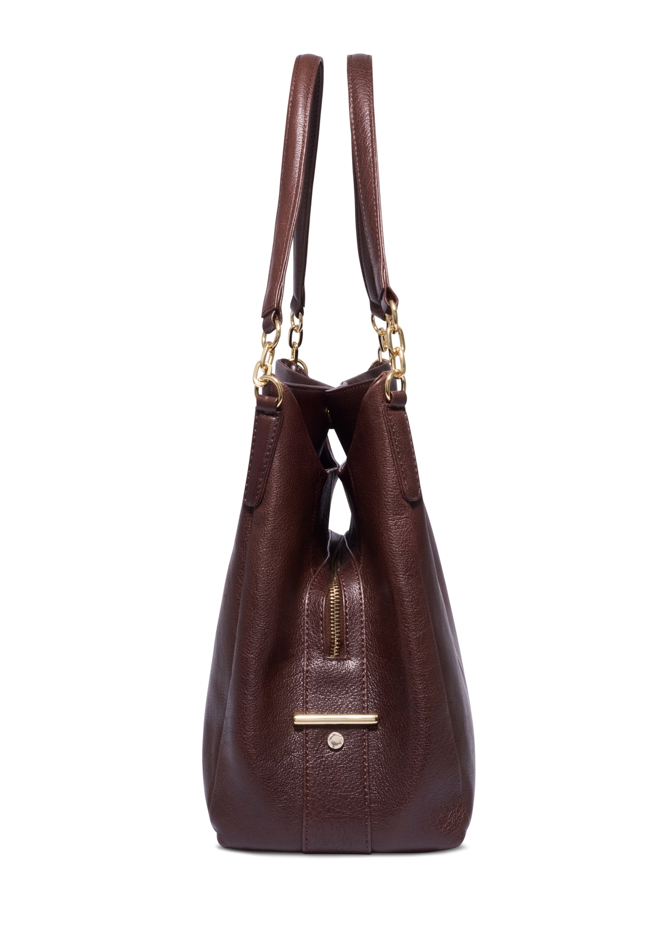 Brązowa skórzana damska torebka shopper TORES-0636-1H(Z26)