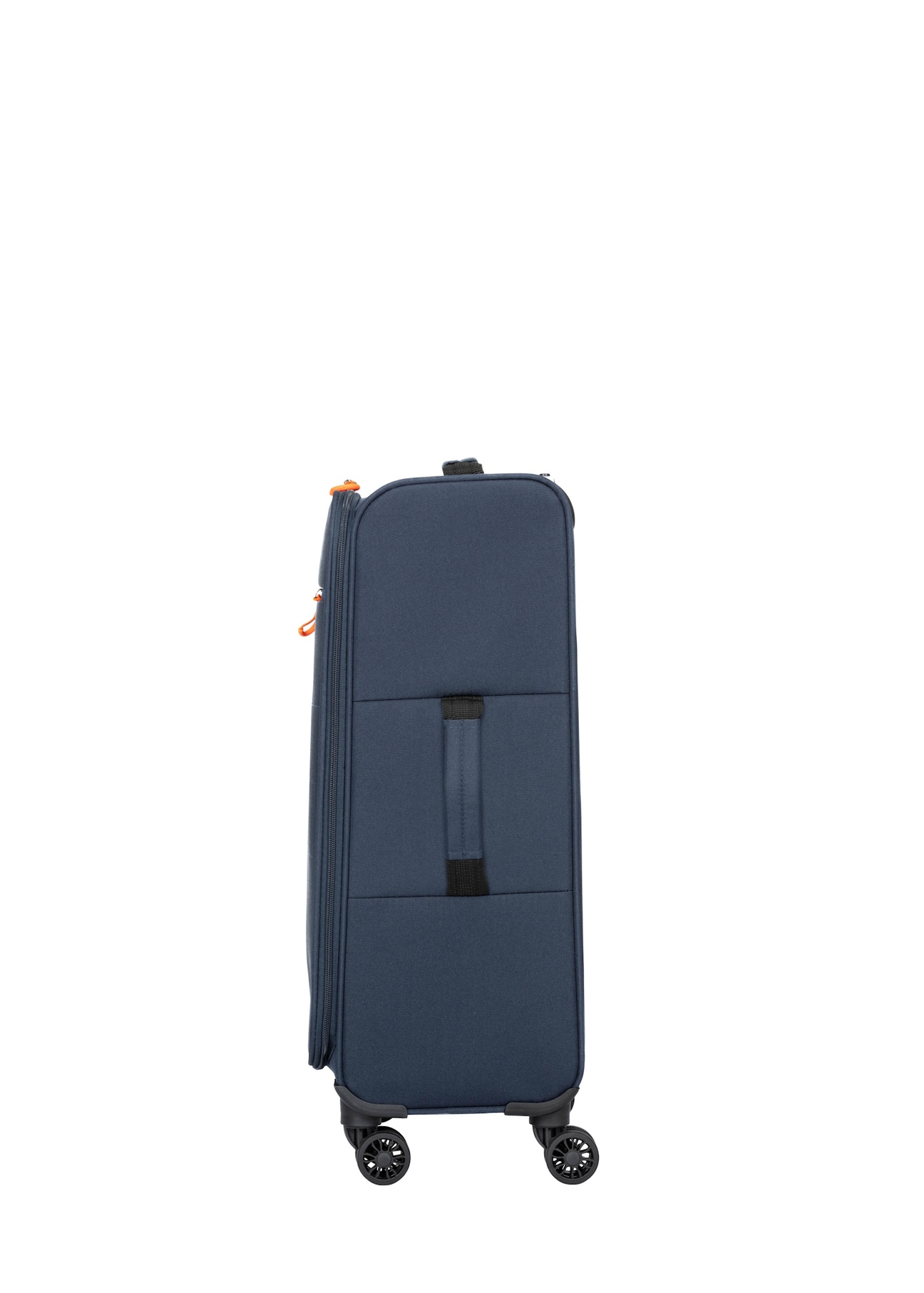 Walizka średnia na kółkach WALNY-0045-7D-24(W26) - widok produktu z boku, na białym tle. 