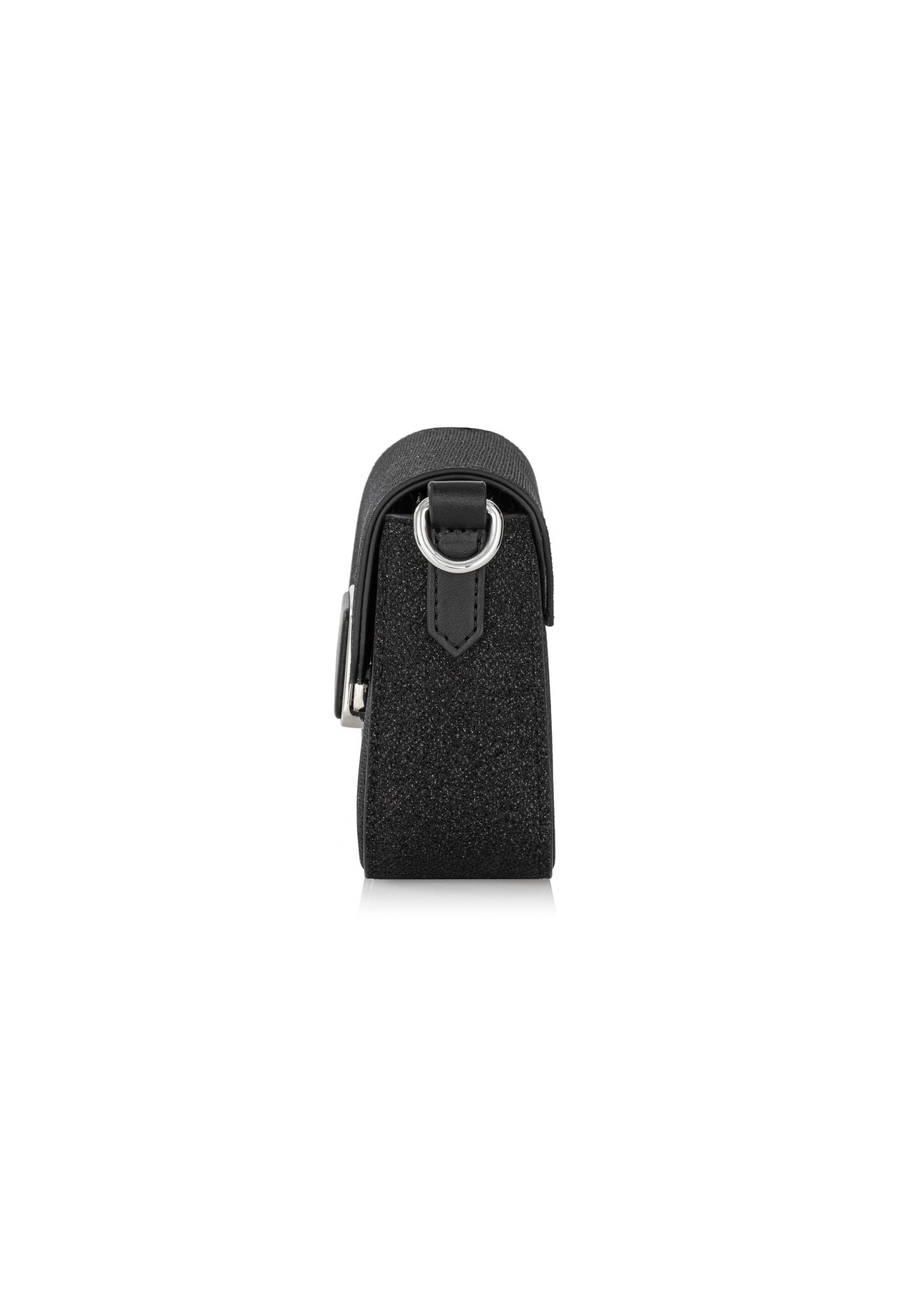 Mała czarna błyszcząca torebka damska TOREC-0989-99(Z24)-03