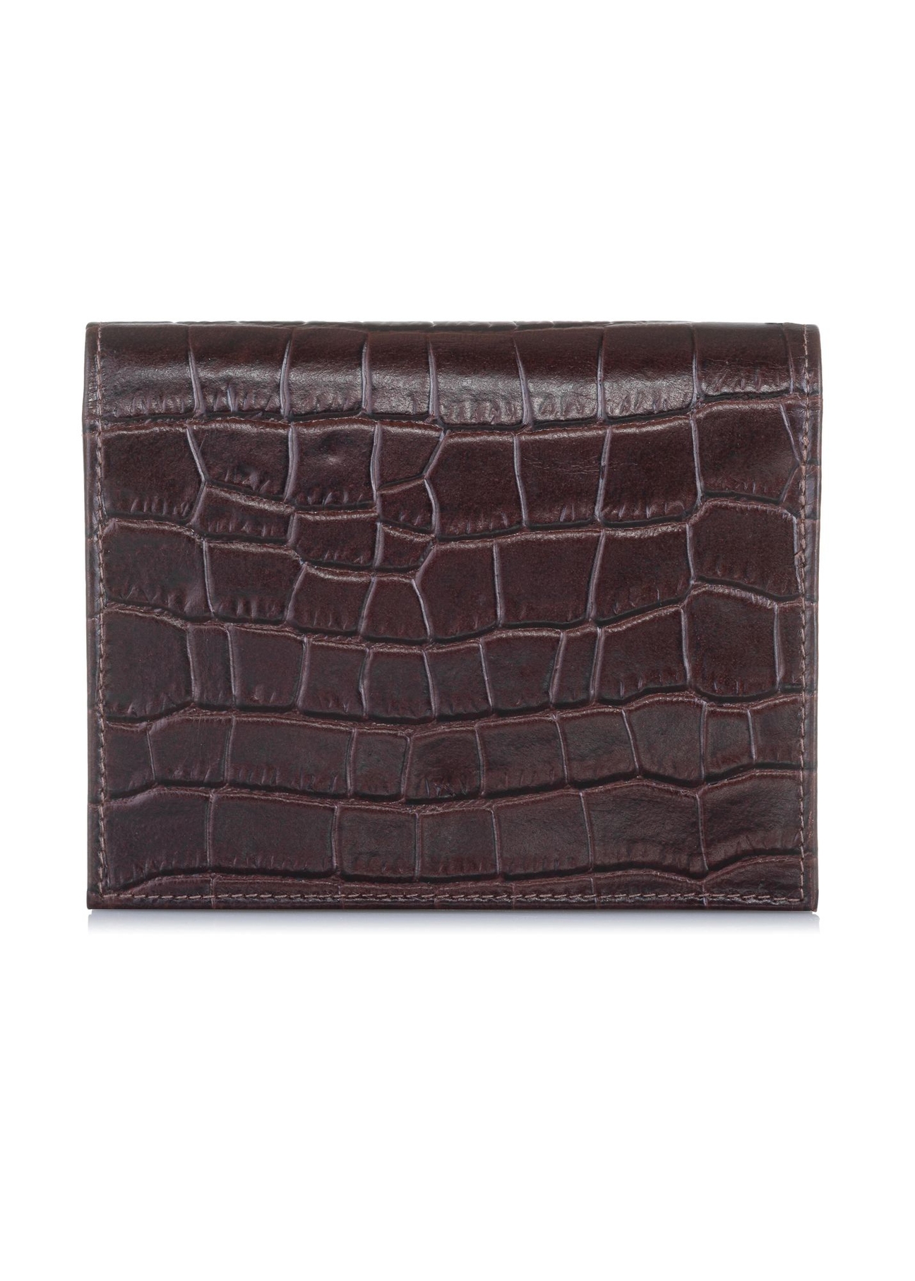 Mały brązowy portfel damski croco PORES-0846-89(W23)-03