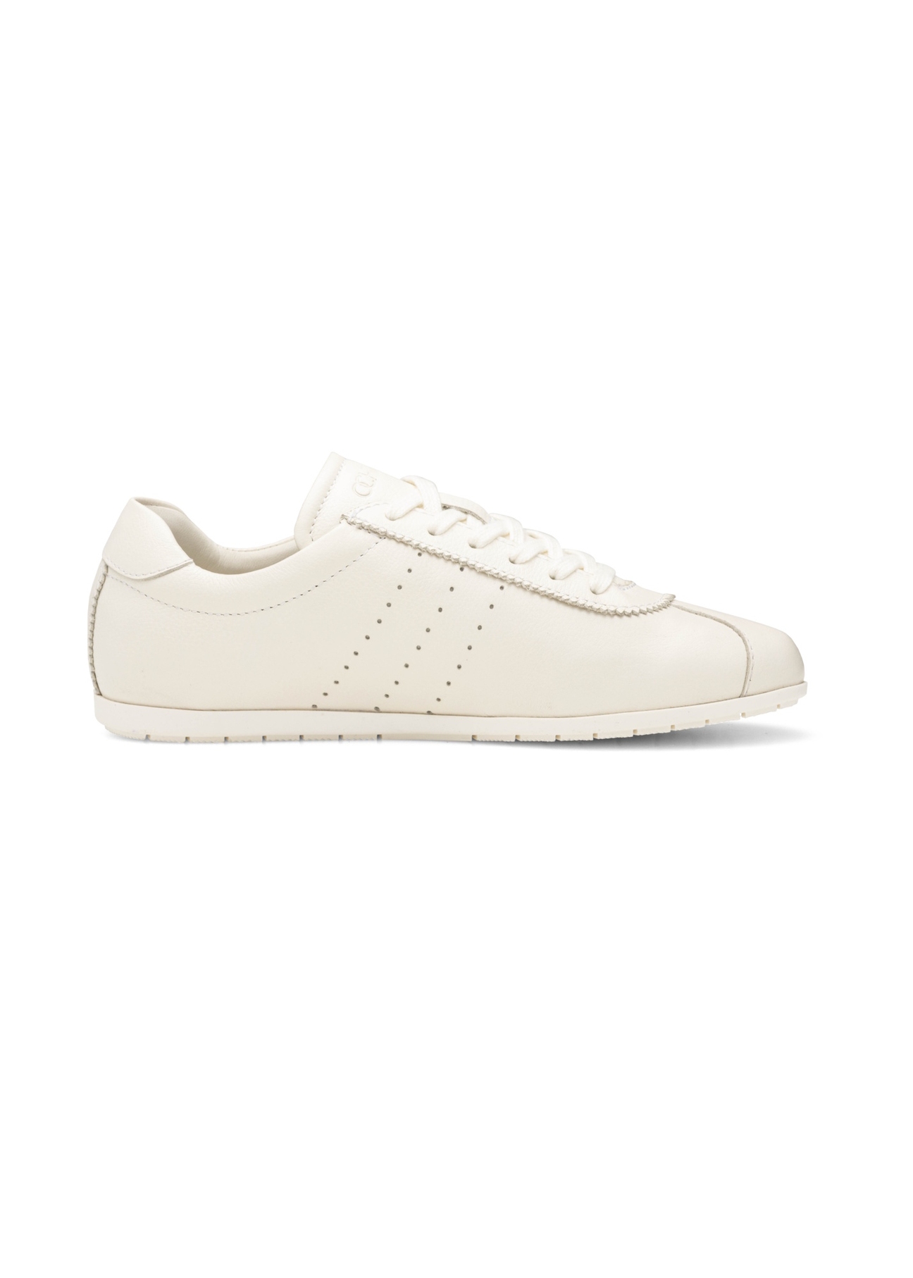 Kremowe skórzane buty damskie BUTYD-1261-0B(W26), widok produktu z boku na białym tle.