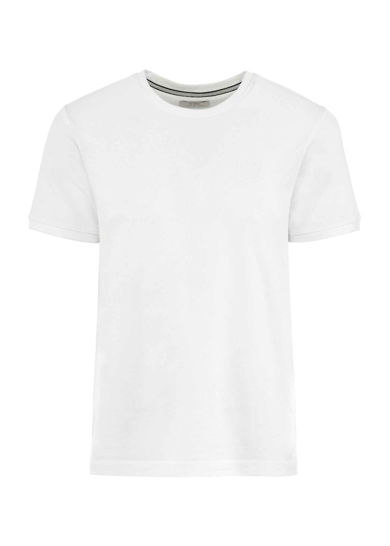 Biały T-shirt męski z bawełny TSHMT-0100-11(W25)-01