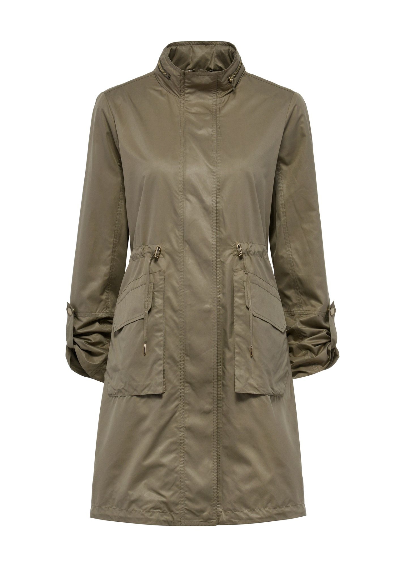 Oliwkowa kurtka parka damska KURDT-0559-57(W25)-07