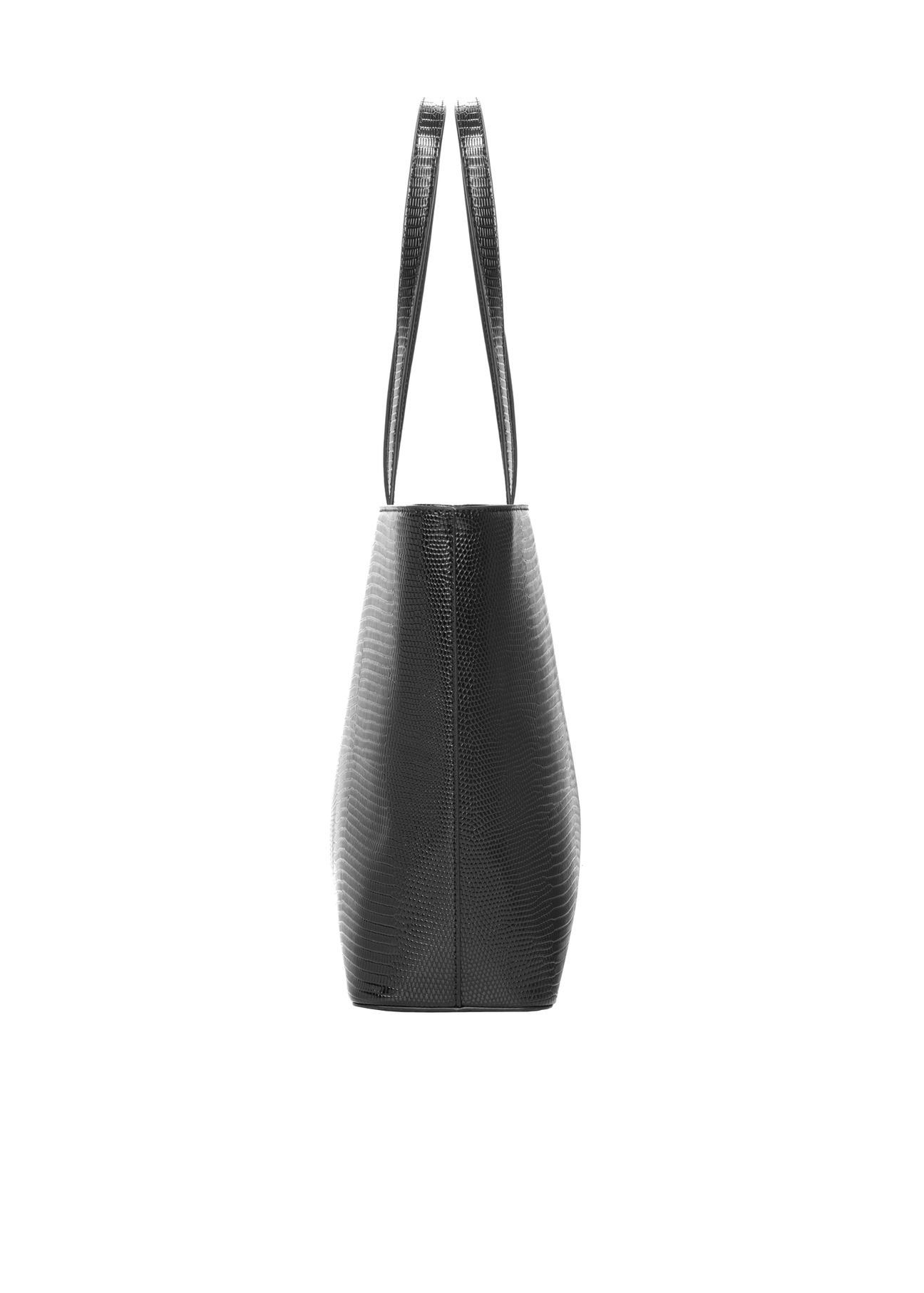 Torebka shopper z tłoczeniem wężowym TOREC-1242-9H(Z26). Widok na bok na białym tle.