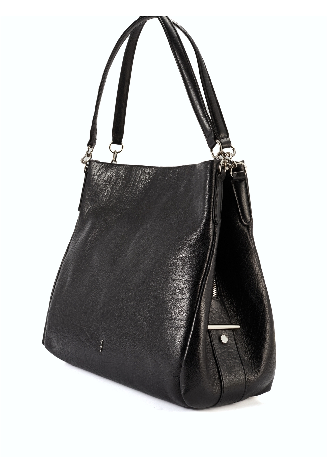 Czarna skórzana damska torebka shopper TORES-0636D-99(W26)