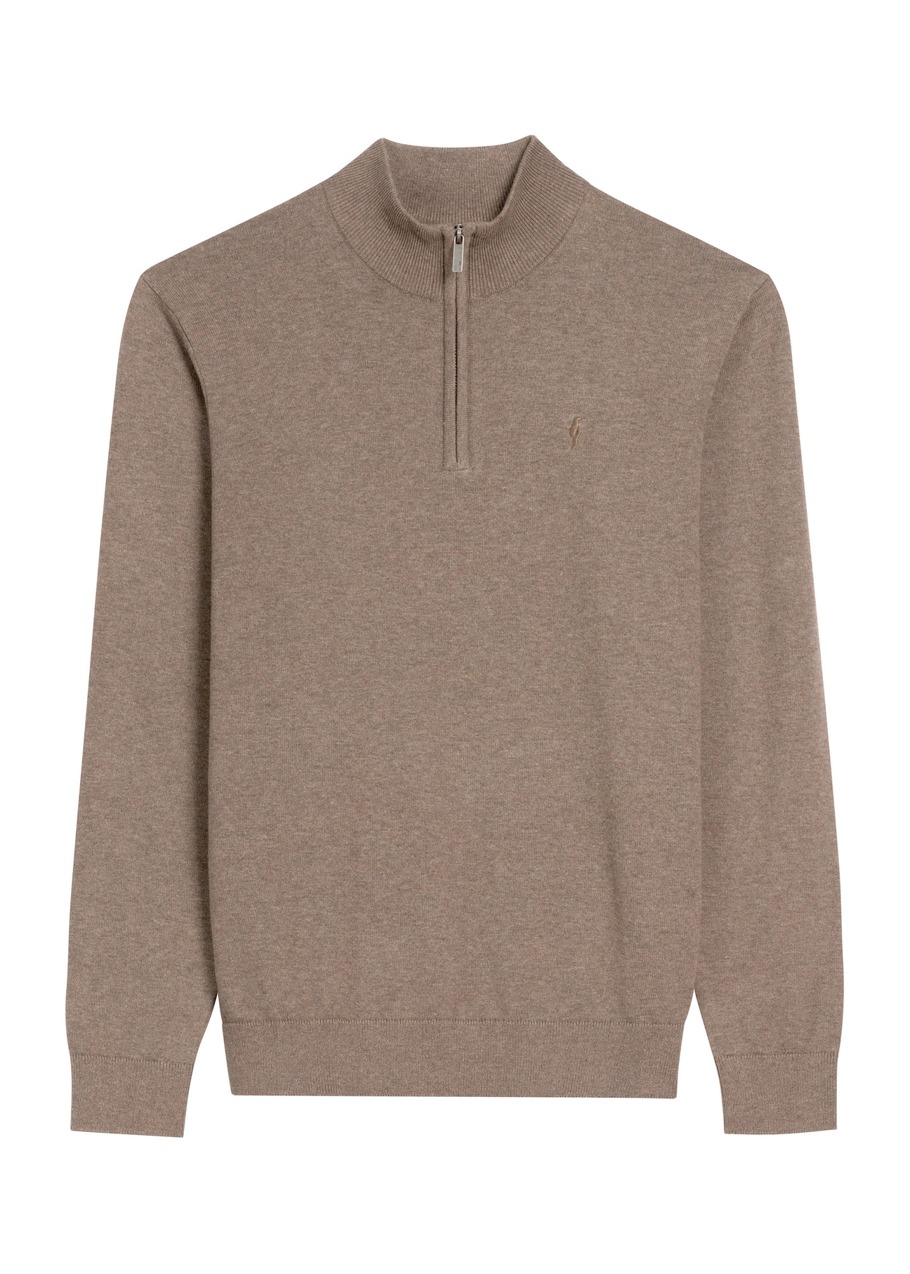 Brązowy sweter męski SWEMT-0174-90(Z25), widok produktu z przodu na białym tle.