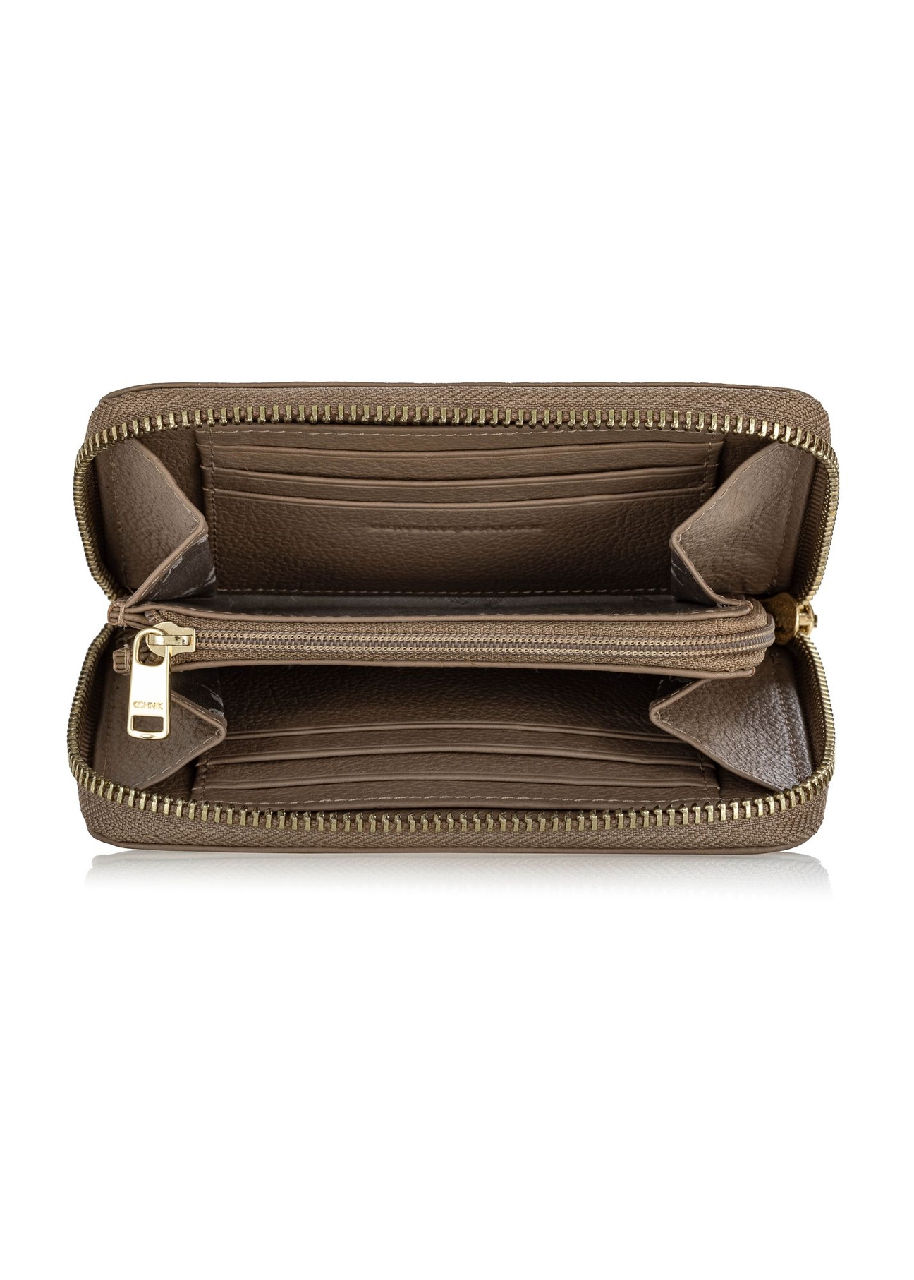 Skórzany beżowy portfel damski PORES-0812A-82(W24)-05