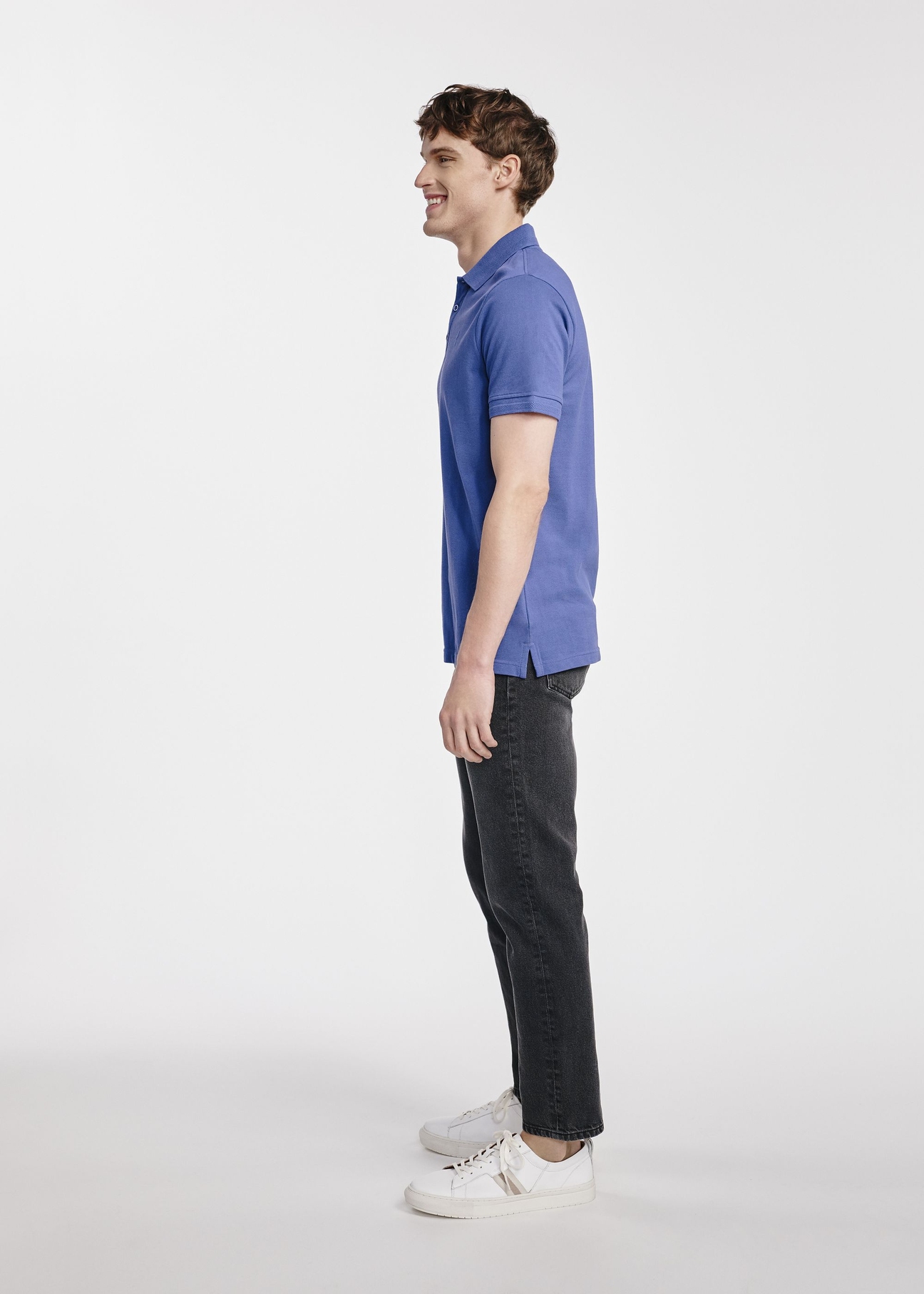 Granatowa koszulka polo męska POLMT-0078-69(W25)-03