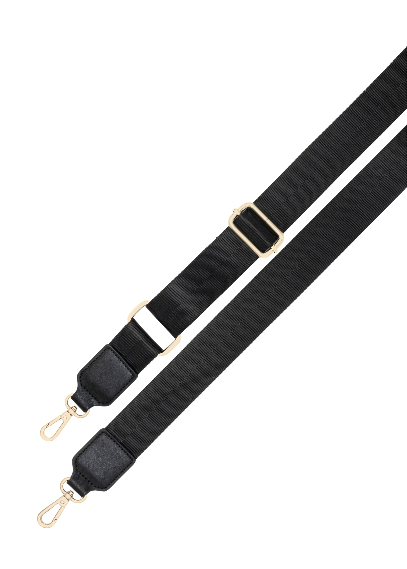 Czarna torba na laptopa TOREN-0352-99(Z26), widok paska produktu na białym tle.