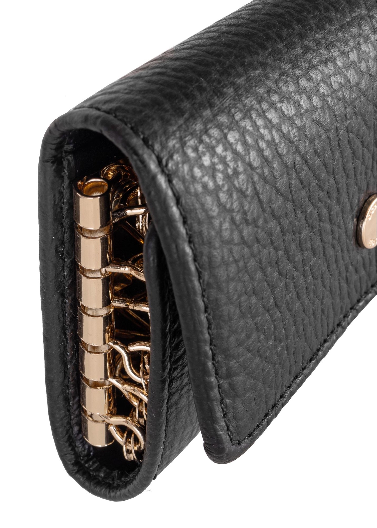Skórzane czarne etui na klucze damskie PORES-0894-99(Z23)-05