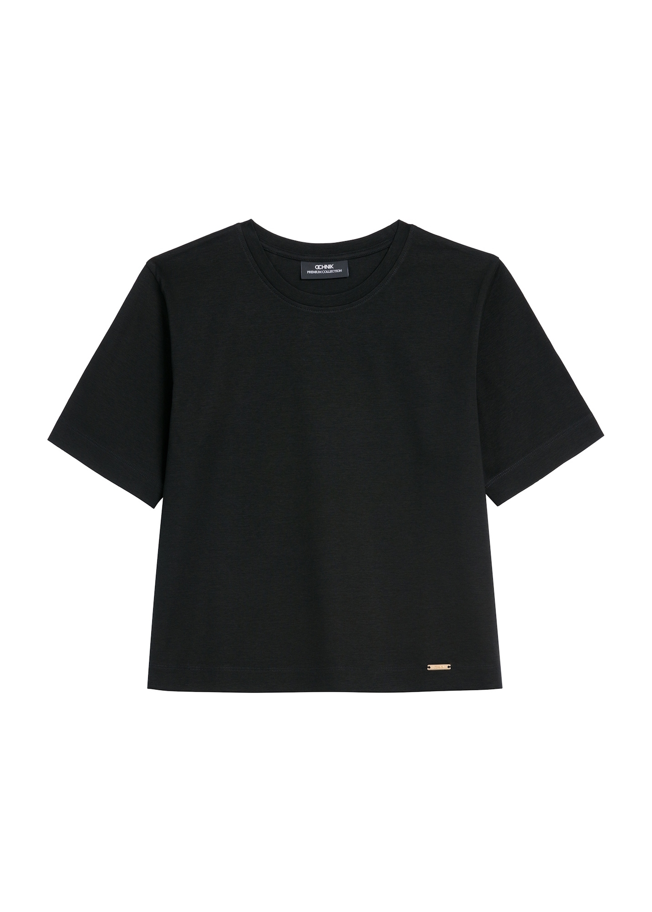 Krótki T-shirt z bawełny merceryzowanej TSHDT-0147-99(Z25), widok produktu z przodu na białym tle.