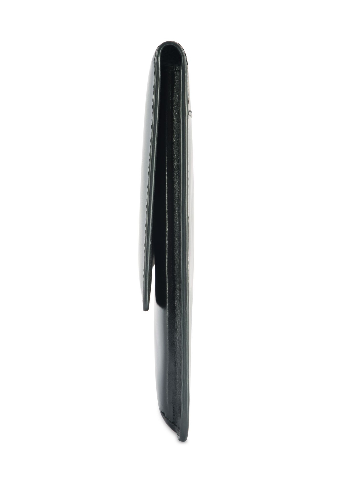 Czarna mała skórzana aktówka męska TORMS-0469-99(Z25) - widok produktu z boku na białym tle. 