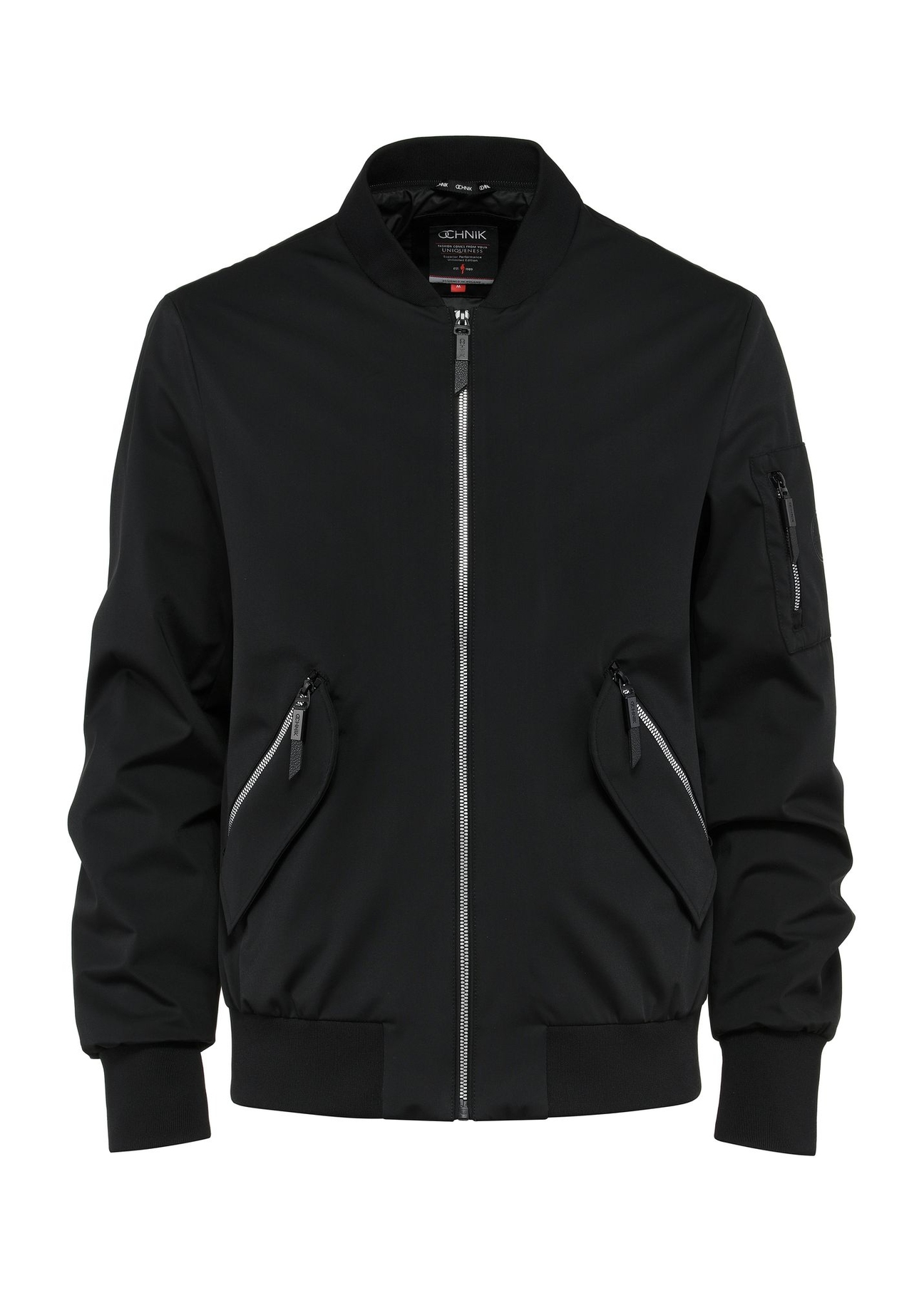 Czarna przejściowa kurtka męska KURMT-0361-99(W25)-04