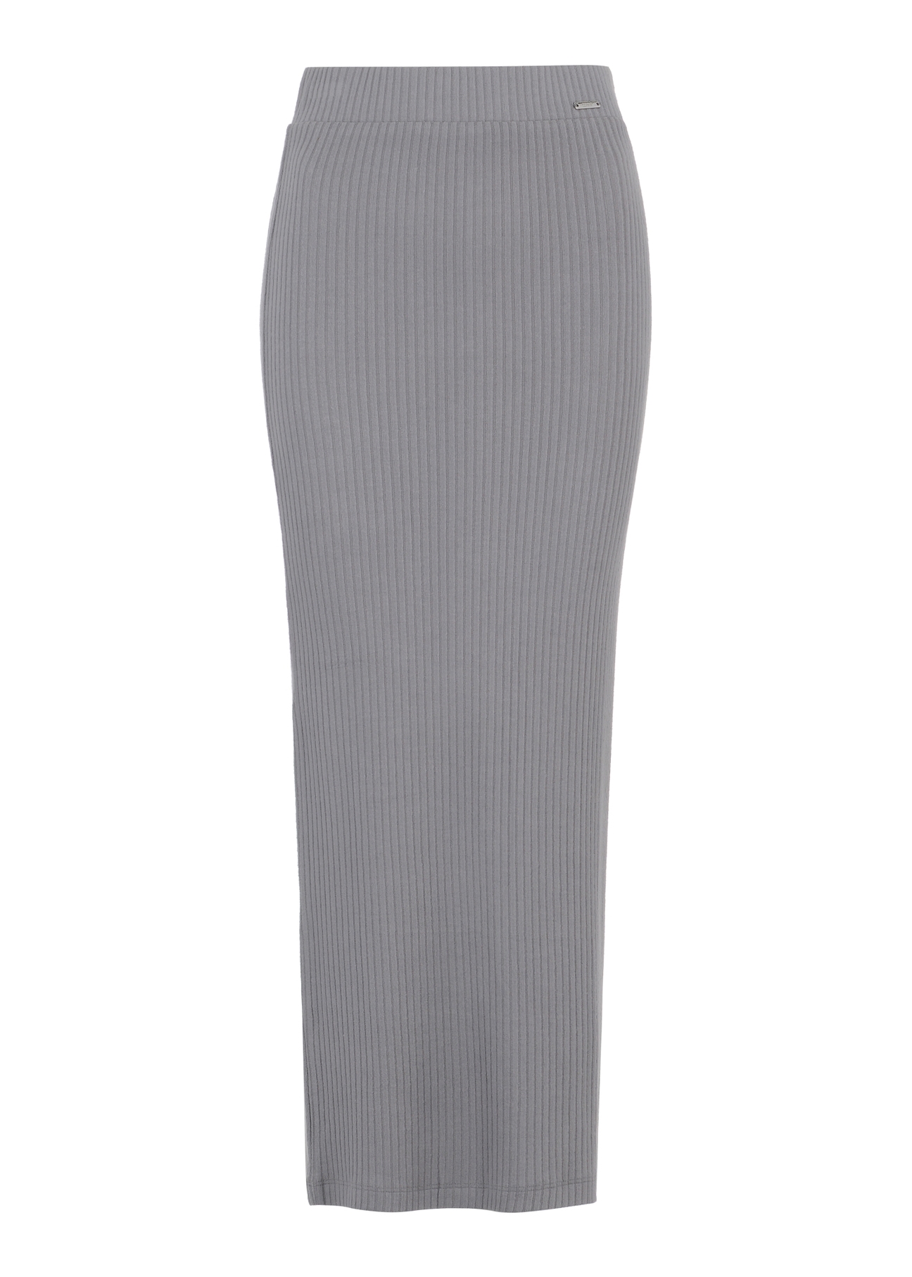 Szara prążkowana spódnica maxi SPCDT-0075-66(W23)-04