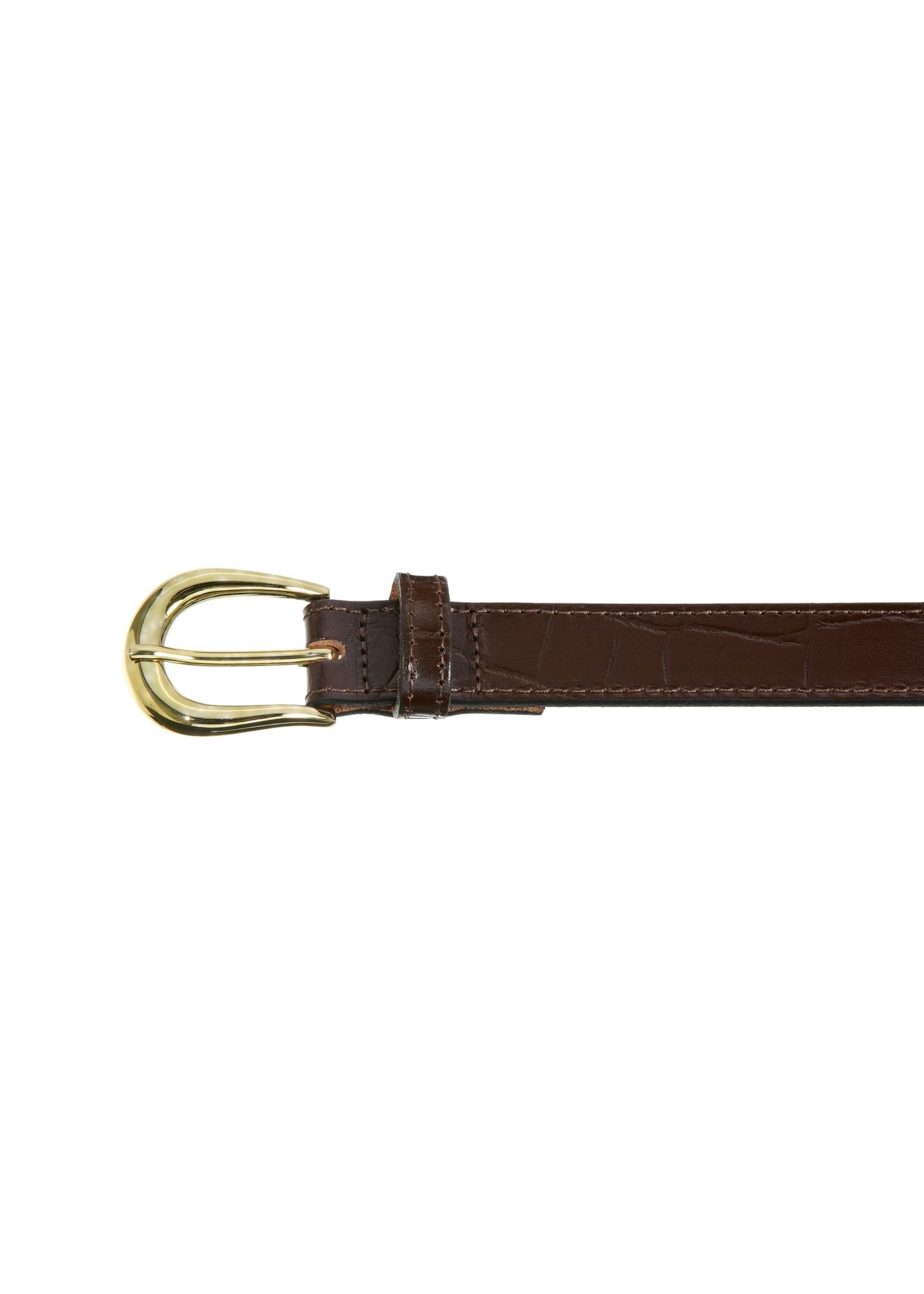 Brązowy skórzany pasek croco damski PASDS-0303-89(W24)-03