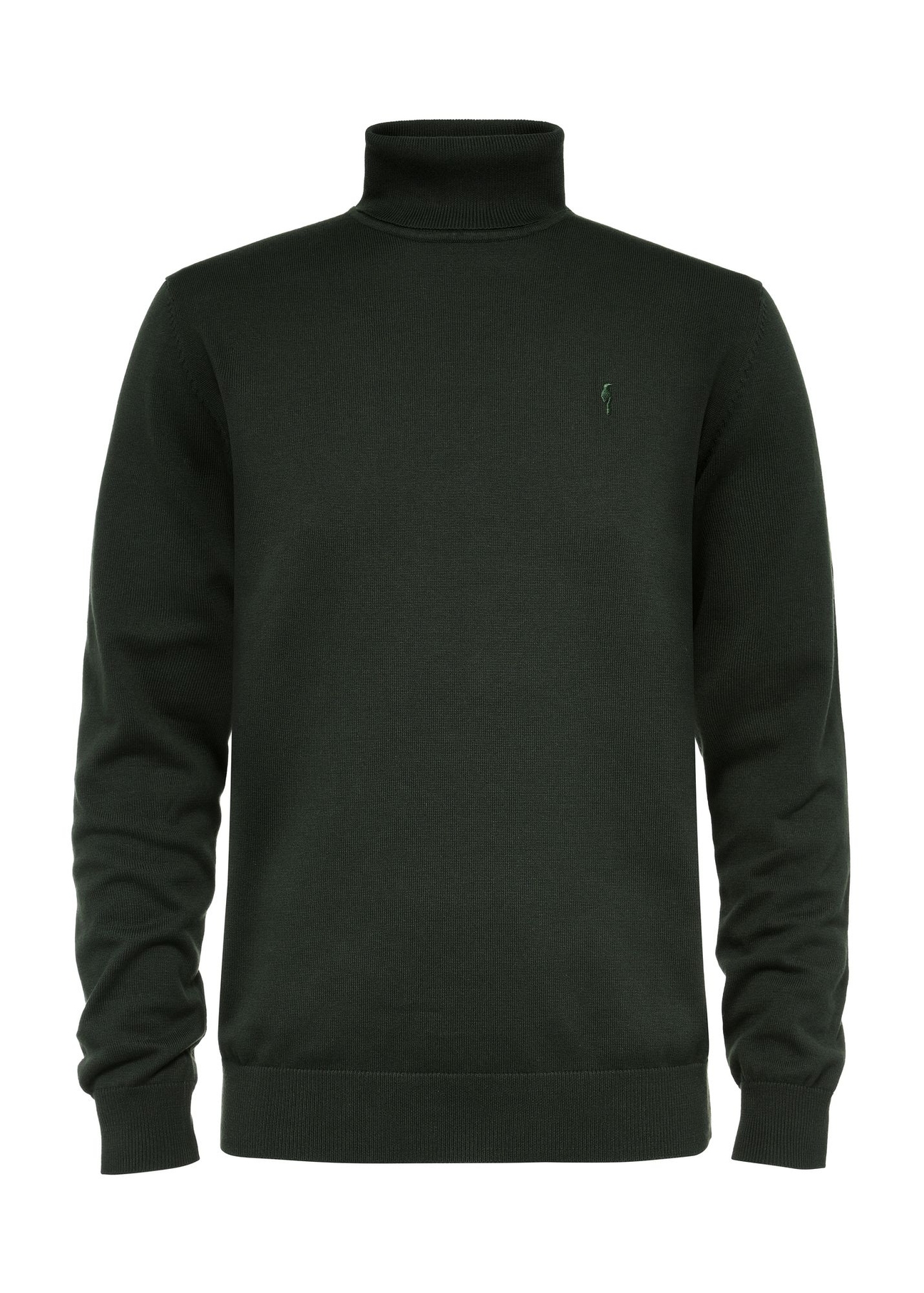 Ciemnozielony sweter męski z golfem SWEMT-0095A-55(Z24)