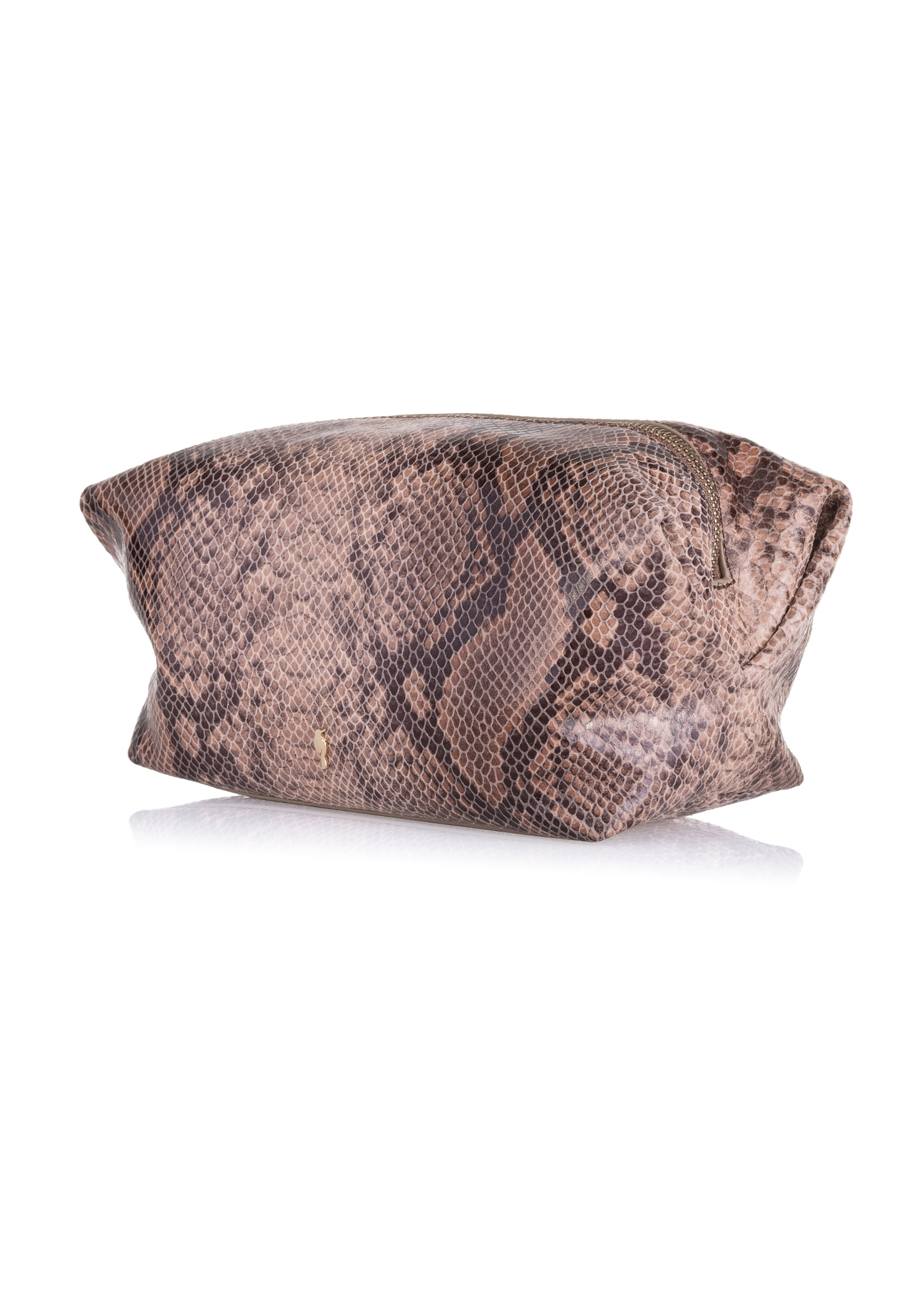 Czarna skórzana kosmetyczka damska croco PORES-0843-31(W23)-02