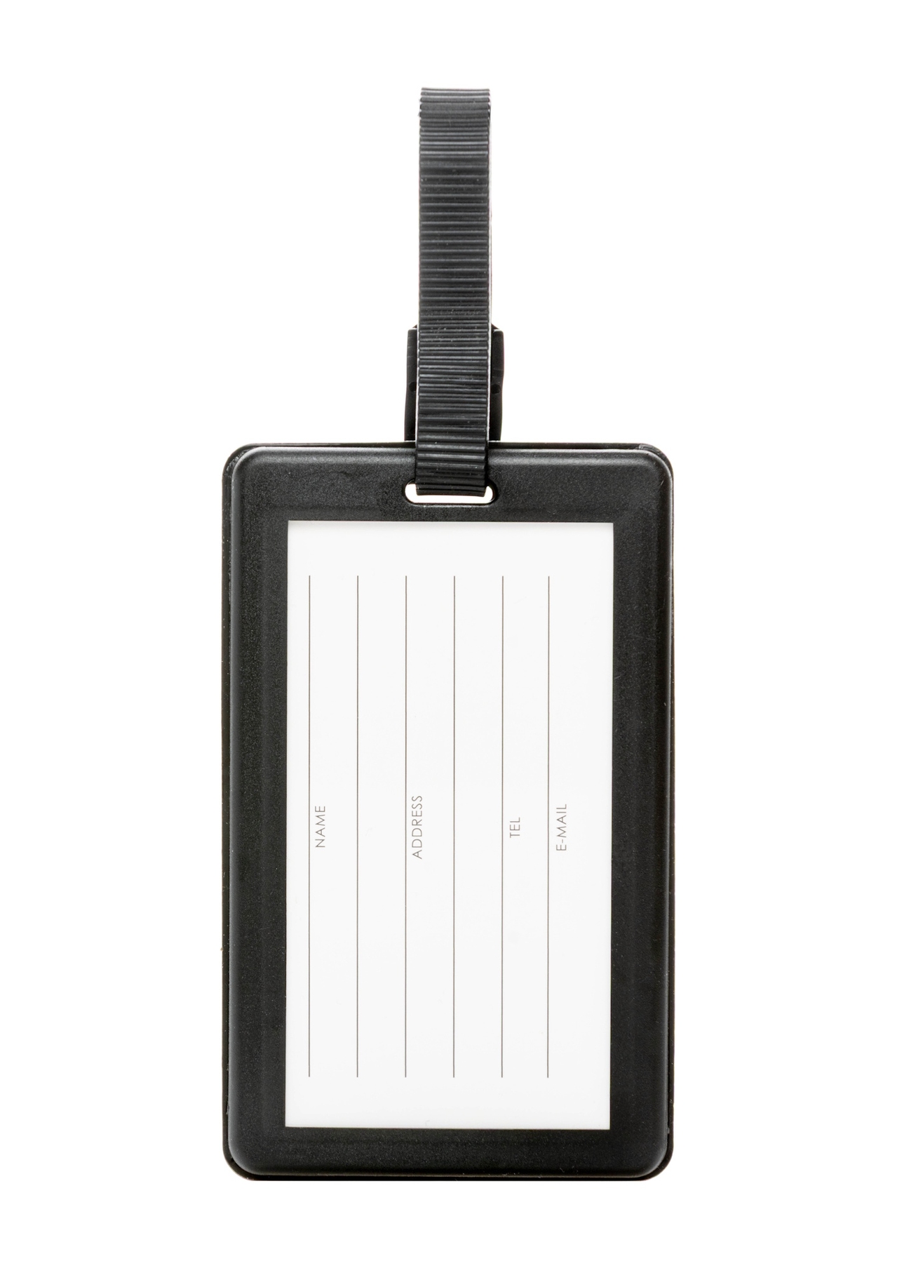 Identyfikator do bagażu AW-012-0005-7P(W26), widok produktu z tyłu na białym tle.