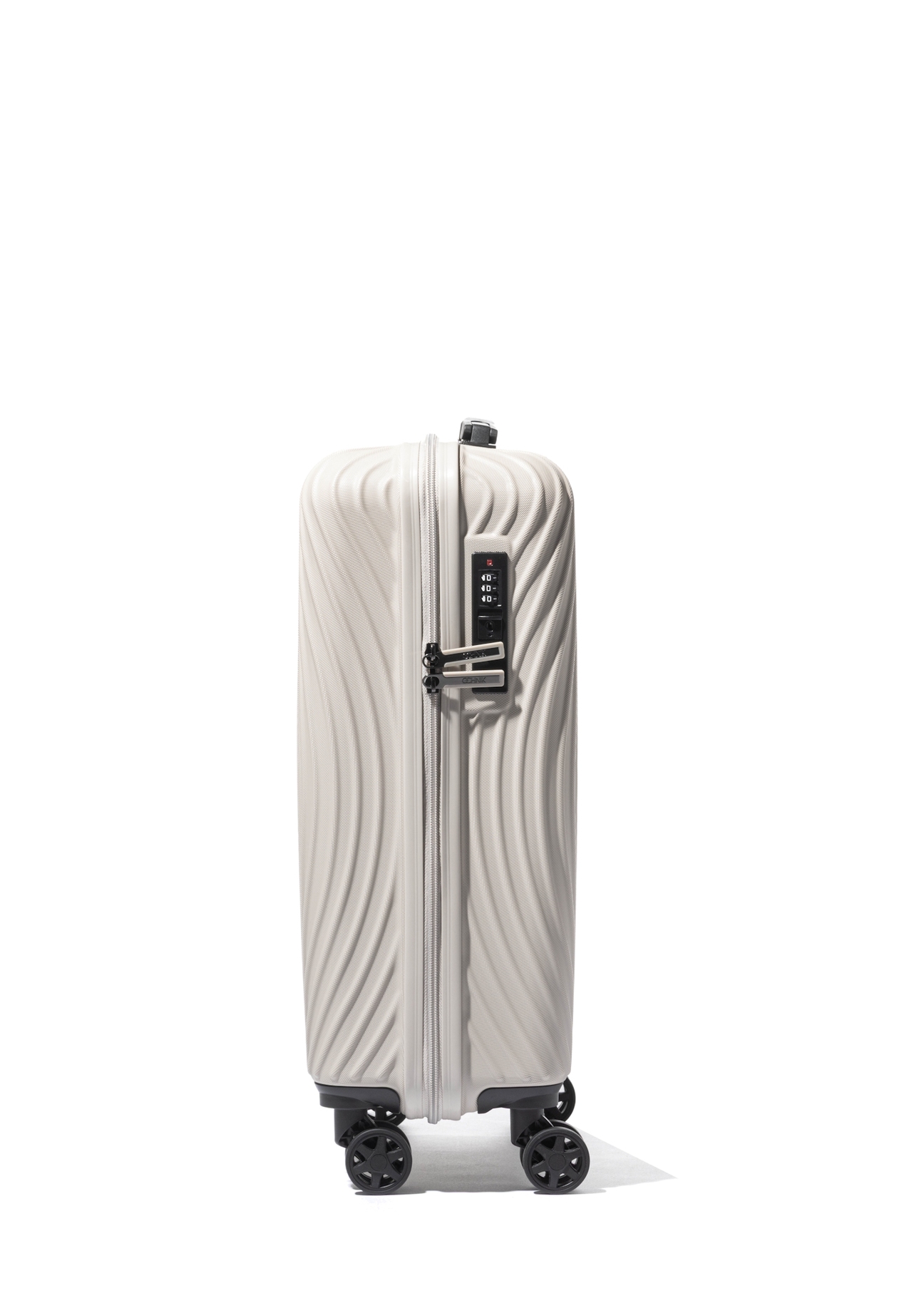 Walizka mała na kółkach WALAB-0088-1A-19(W26), widok produktu z boku na białym tle.