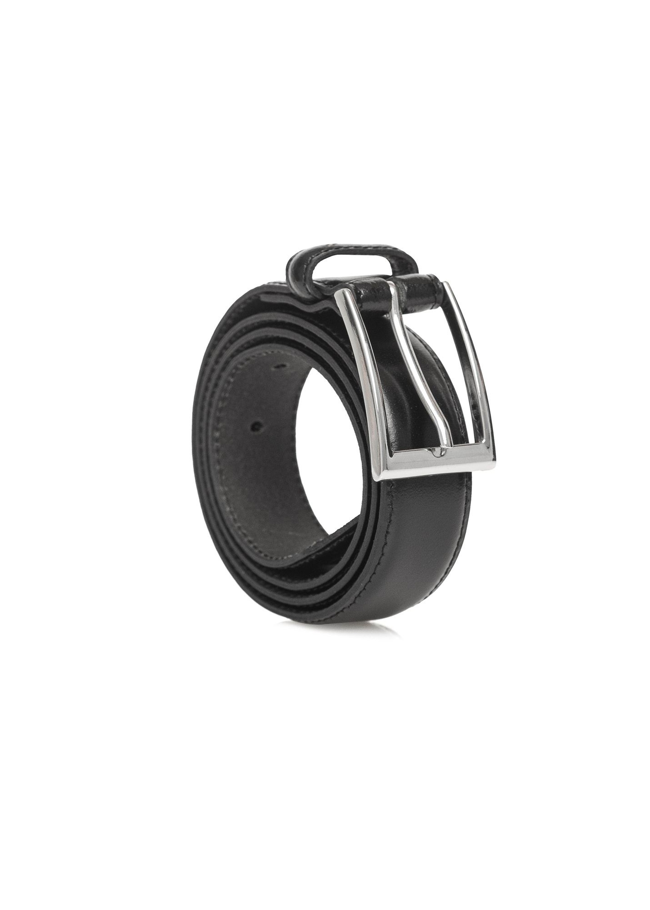 Czarny skórzany pasek męski PASMS-0244-99(Z26)