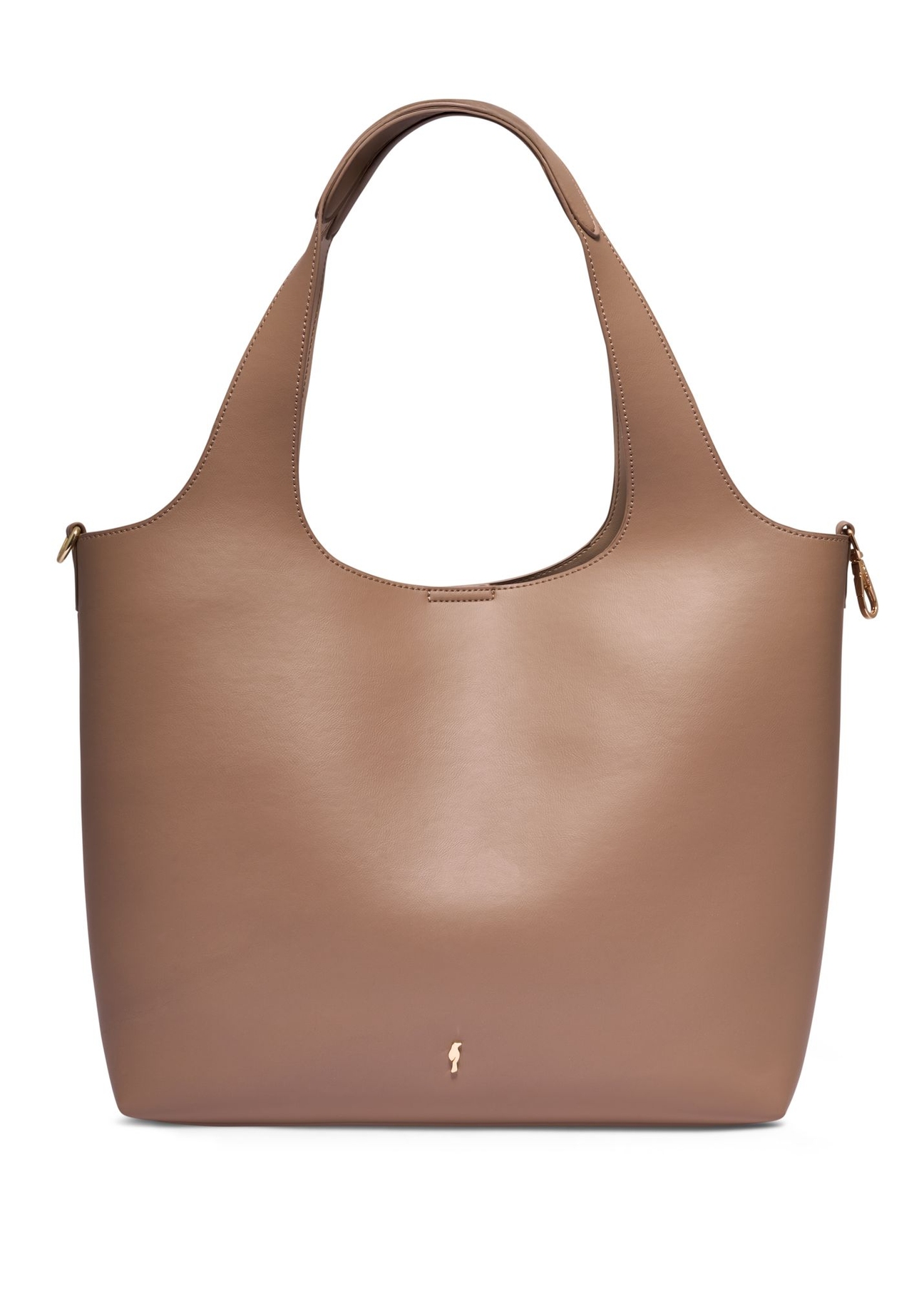 Beżowa torebka shopper damska TOREC-1259-1B(Z26) - widok produktu z przodu, na białym tle. 