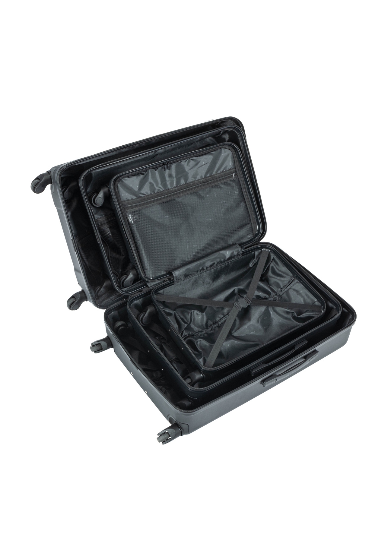 Komplet walizek na kółkach 19"/24"/29" WALAB-0082-99(W26), widok produktów w środku na białym tle.