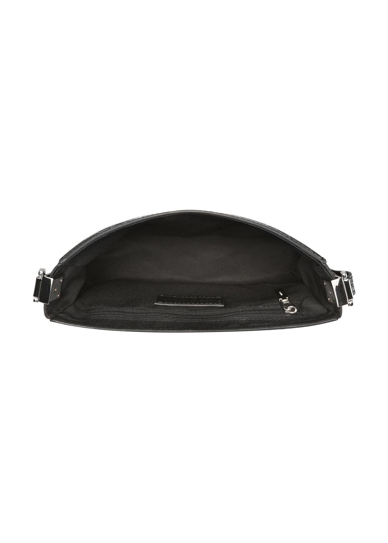 Elegancka czarna torebka damska croco TOREC-1251-9G(Z26) - widok produktu z góry, na białym tle.