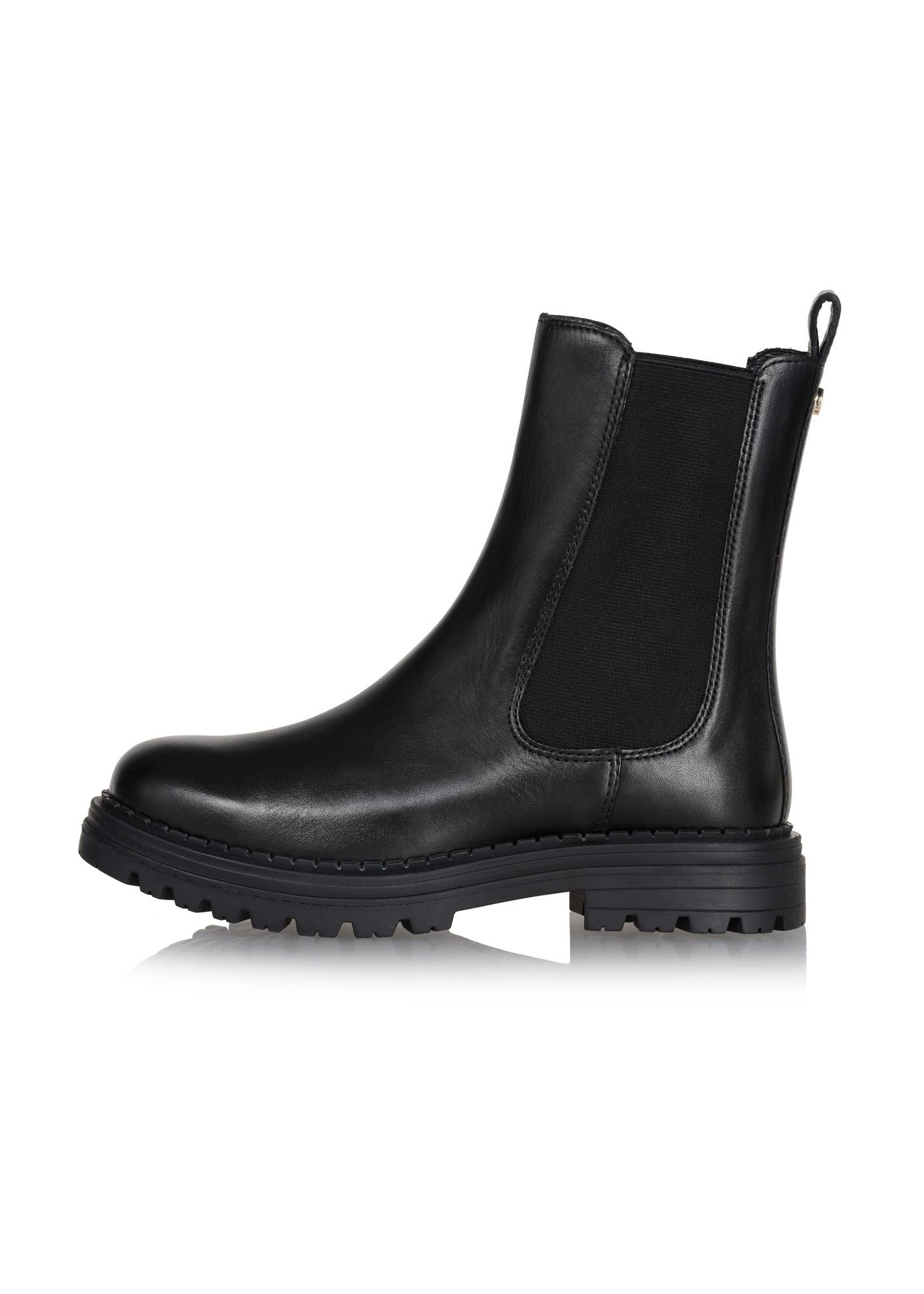 Czarne skórzane botki damskie BUTYD-1010-99(Z26)