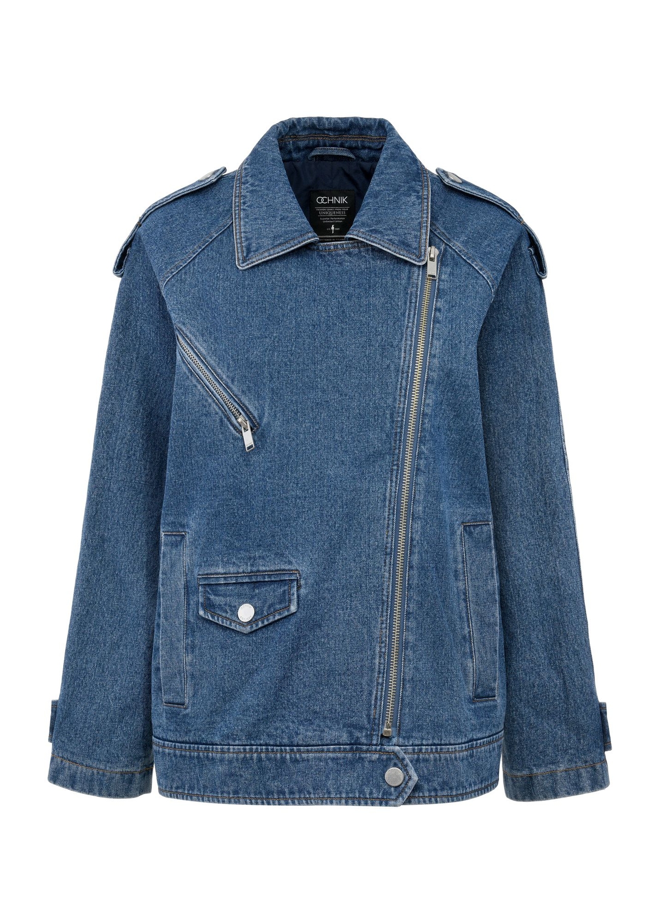 Jeansowa kurtka damska oversize KURDT-0568-69(W25)