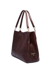 Brązowa skórzana damska torebka shopper TORES-0636-1H(Z26)