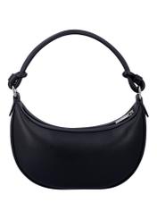 Czarna mała torebka damska hobo TOREC-1097-99(Z26), widok produktu z tyłu na białym tle.