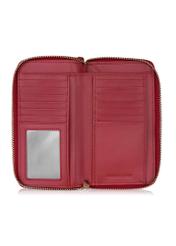 Czerwony skórzany portfel damski na pasku PORES-0897-40(Z23)-04