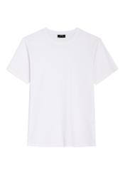 Biały T-shirt męski TSHMT-0120-0B(W26), widok produktu z przodu na białym tle.