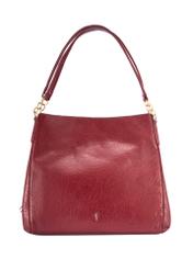 Ciemnoczerwona skórzana damska torebka shopper TORES-0636D-4C(W26)