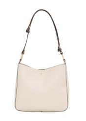 Torebka damska hobo w kolorze ecru TOREC-1257-0B(Z26). Widok produktu od przodu na białym tle.