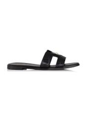 Czarne klapki damskie croco BUTYD-0725C-98(W25)-01