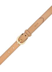 Ciemnobeżowy skórzany pasek damski PASDS-0303-1C(W26)