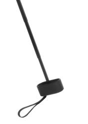 Czarny parasol damski z etui PARSD-0038-99(W25), zbliżenie na rączkę produktu na białym tle.